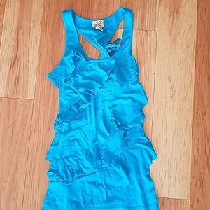 Sky blue ruffle tank